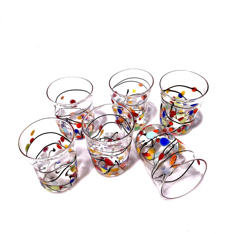 Murano Glass Tumblers Set Colored Drinking Glasses Modern Etsy