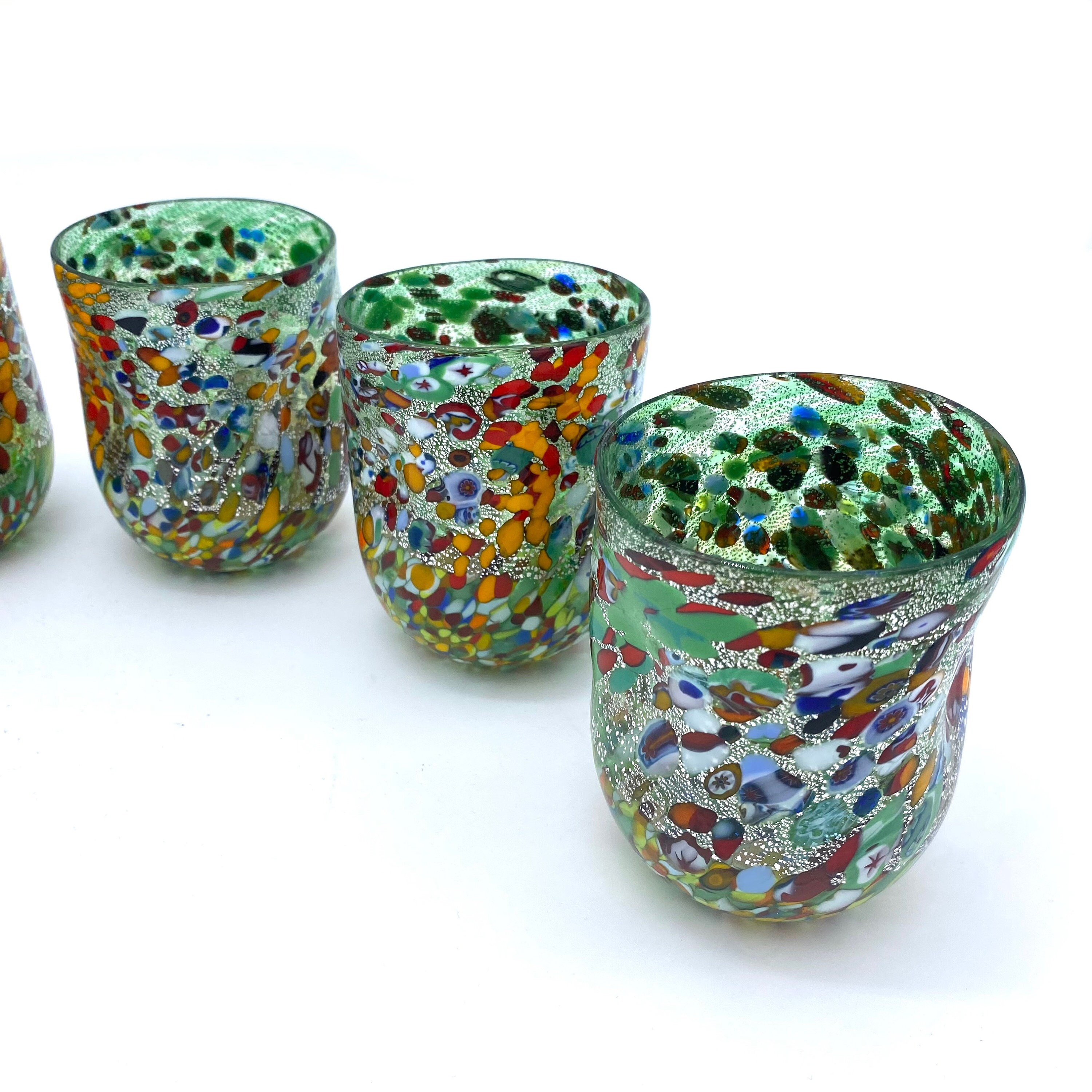 ムラーノグラスセット：ベネチアン吹きガラスタンブラー - Etsy 日本