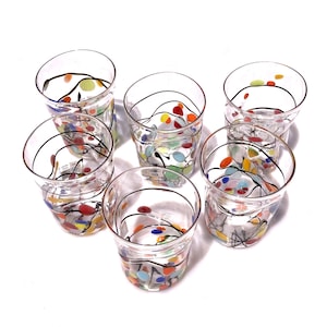 Murano Glass Tumblers Set: Hand-Blown Colored Drinking Glasses