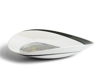 Handmade Murano Glass Plate: Iron Detail Decorative Bowl