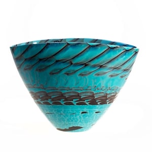Murano Glas Schüssel: Türkis Italienisches Herzstück, Modernes Design