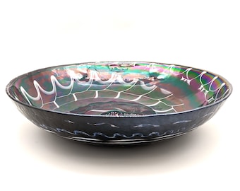 Murano Glass Bowl , Black Modern Style Made in Italy Artwork, Trademark of Origin Guaranteed, Black Centerpiece in Blown Glass, YourMurano