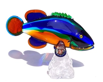 ムラーノガラスのイカの彫刻、リアルな吹きガラスアート - Etsy 日本