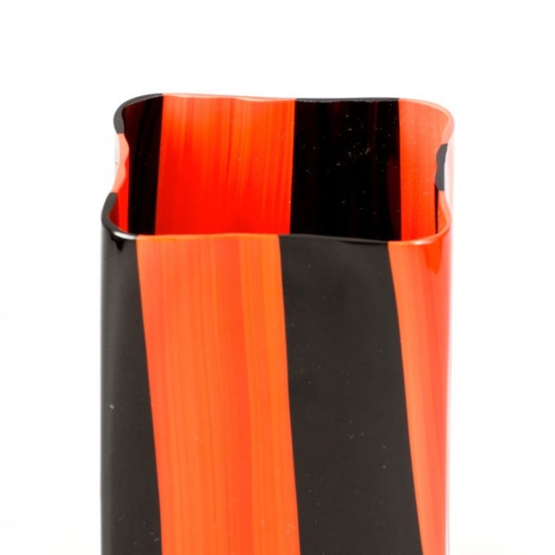 Murano Glass Vase Black and White Vase Glass Vase Etsy