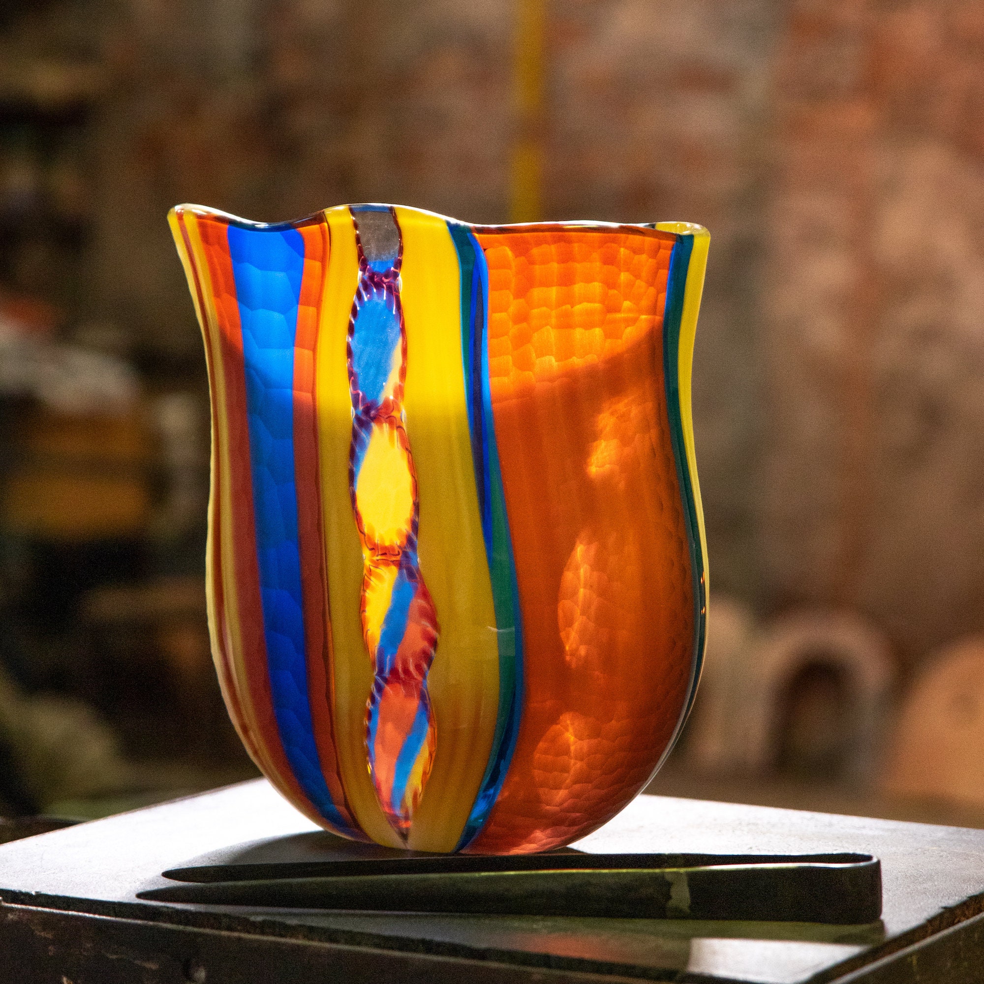 Murano Glass Vase for Home Decor, Modern Design Handmade Glass