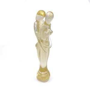 Murano Glass Original Sculpture, Gold and Crystal Blown Glass Love Gift Idea, Trademark of Origin Guaranteed