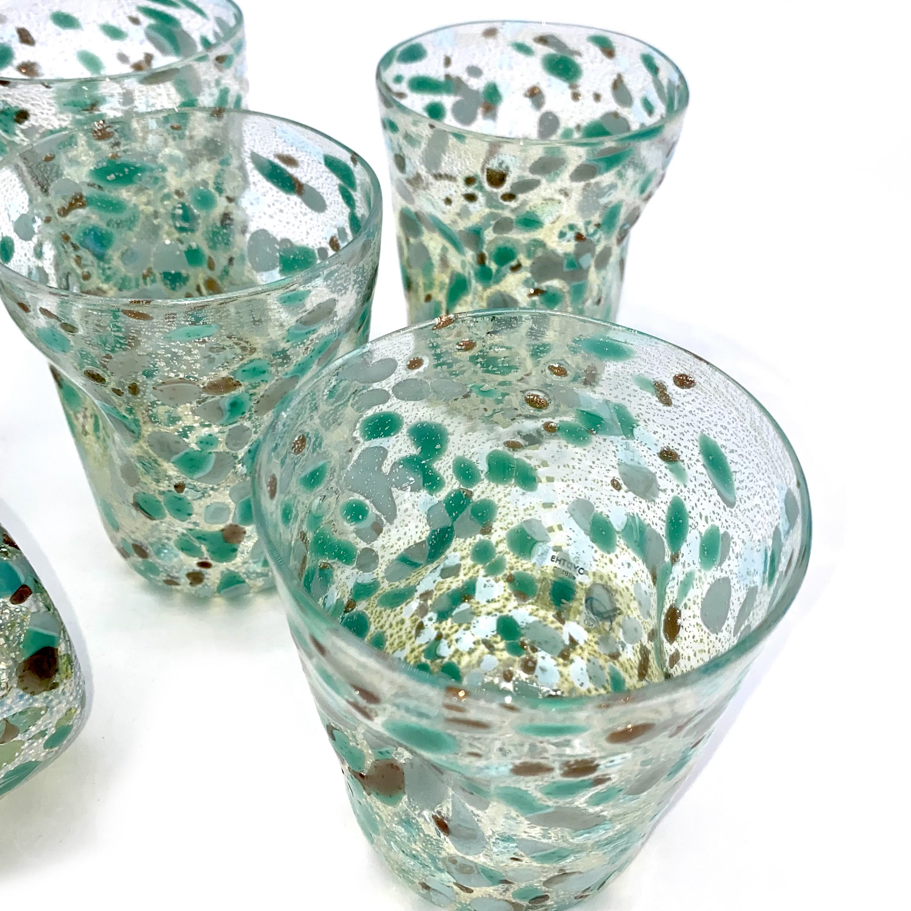 Juego de vasos de cristal de Murano, Vasos de colores, Vasos modernos,  creaciones artesanales, idea de regalo, MARCA DE ORIGEN -  México