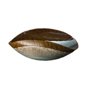 Handmade Murano Glass Bowl: Ember Colored Italian Centerpiece