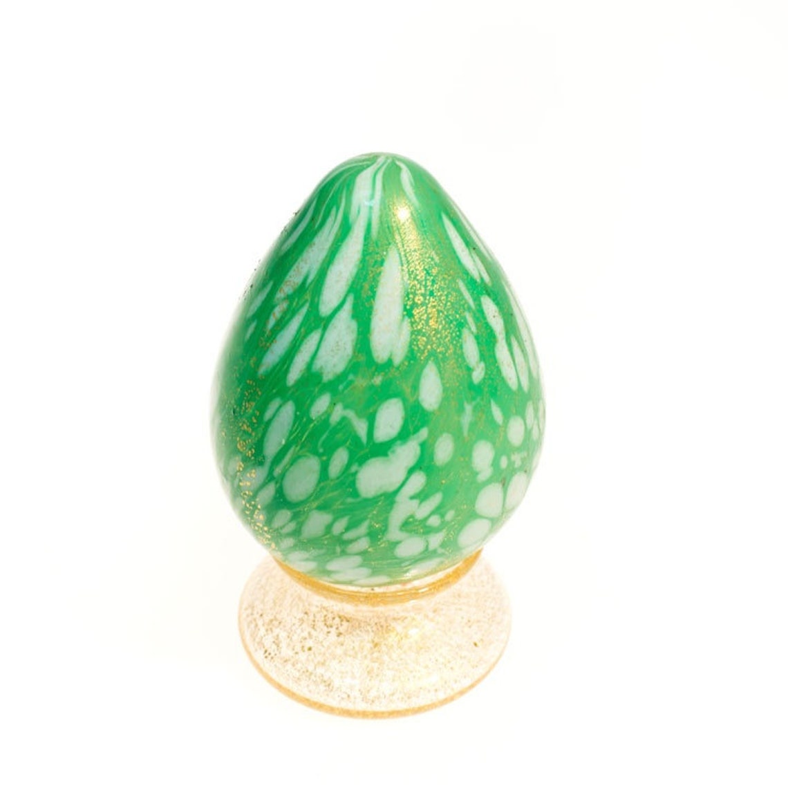 Murano Glass Decorative Egg Green and Clear Decroative Egg Etsy