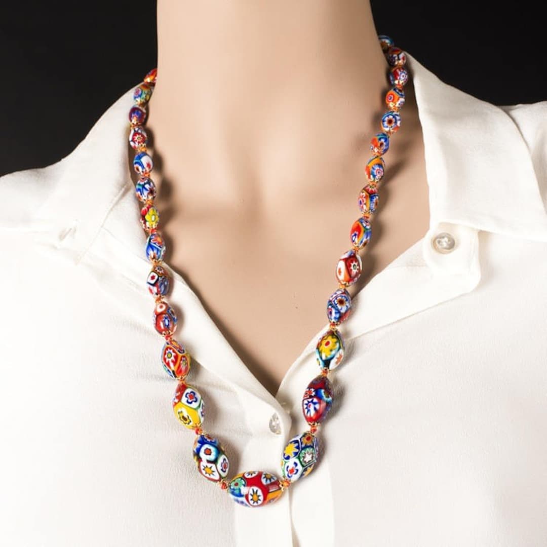 Collana Collana Collana Murano Millefiori Lampadario Colorato - Foto 7