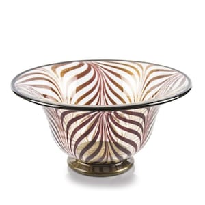 Handmade Murano Glass Bowl: Gold Leaf Amethyst Centerpiece