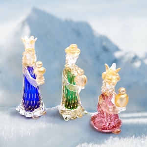 Murano Glass Magi Figurines: Nativity Scene Christmas Decorations