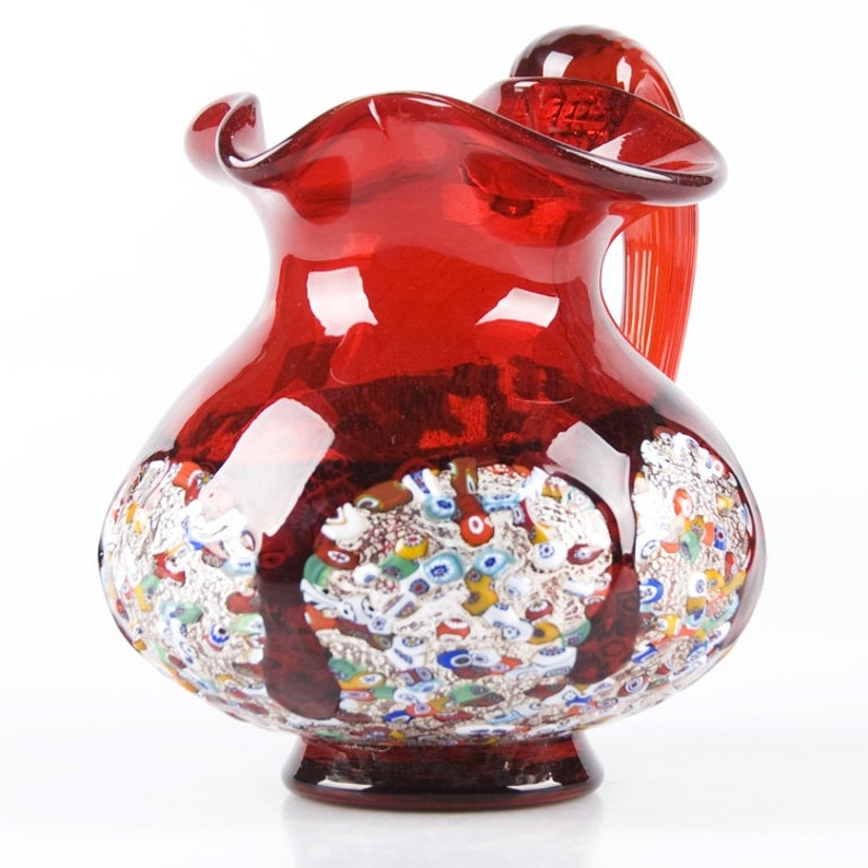Murano Glass Red Carafe Made in Italy Pitcher Handmade Etsy