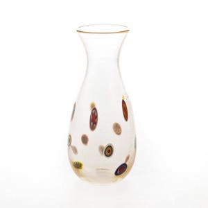 Handmade Murano Glass Carafe: Crystal Pitcher with 24Kt Gold Leaf