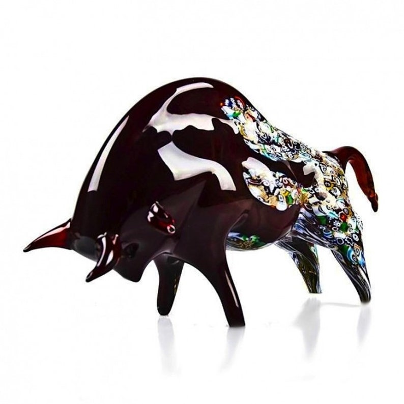 Murano Glass Sculpture Bull Glass Figurine Genuine Italian Etsy Australia
