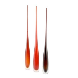 Murano Glass Luxury Vases, Red Amber and Brown Glass, Handmade Glass Vases, Tall Vases, Blown Glass Vases, Gift Idea, Trademark of Origin