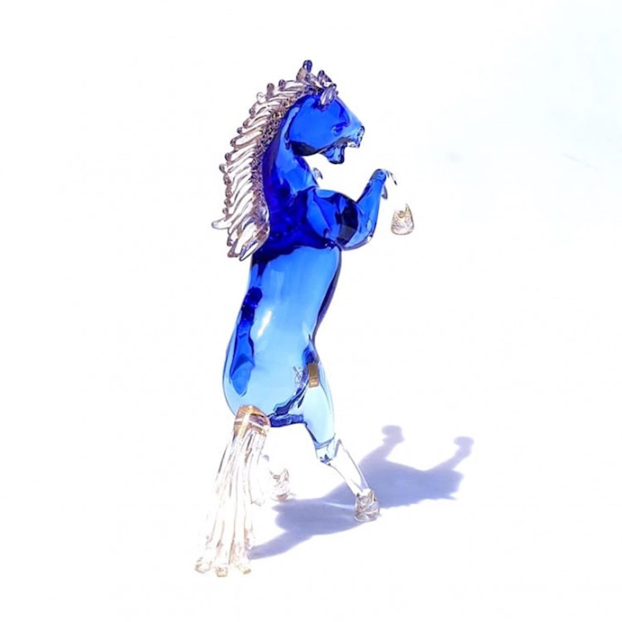 ブルームラーノガラスの馬の彫刻：本物のイタリア製装飾品 - Etsy 日本