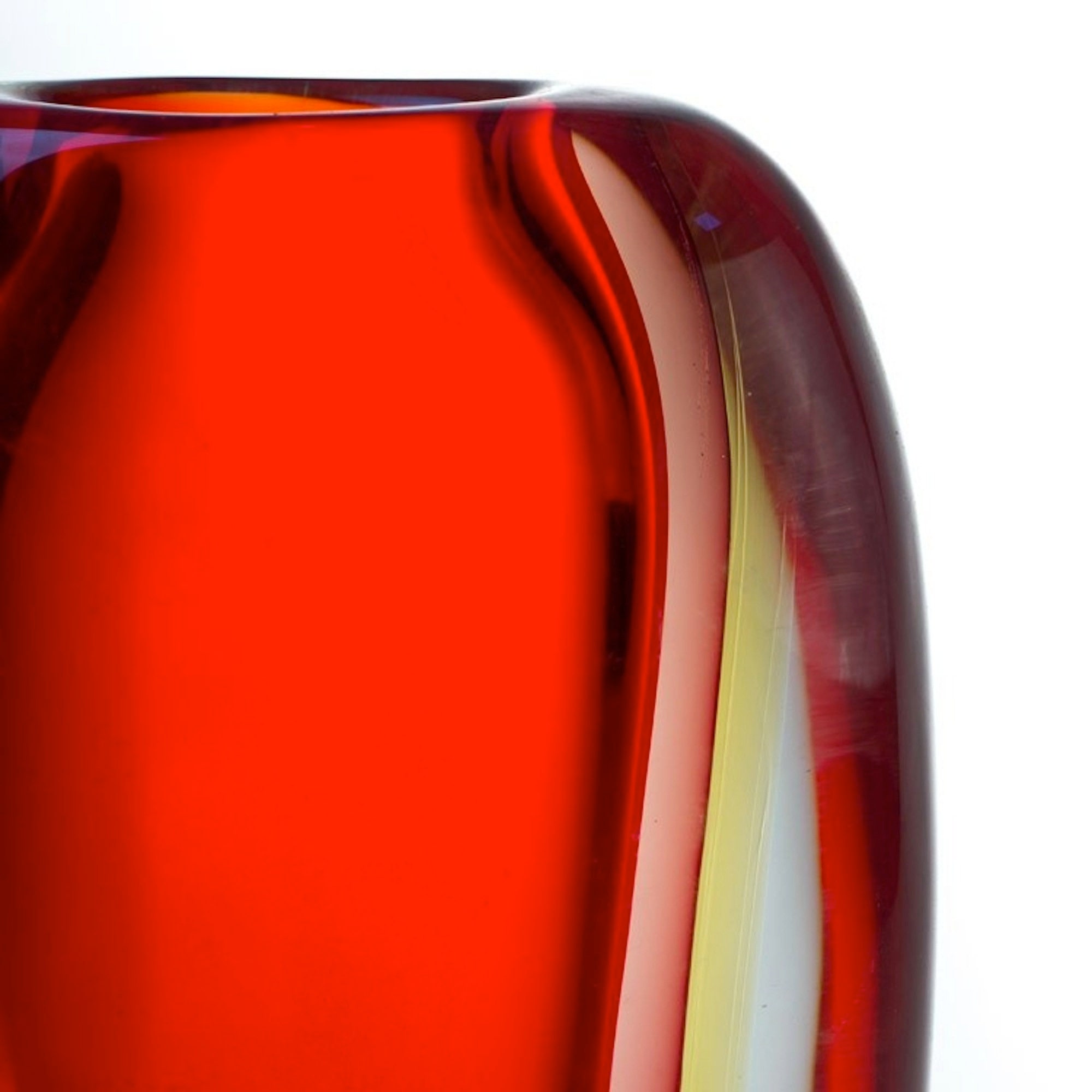 Murano Glass Decorative Vase Red Glass Round Glass Vase Etsy