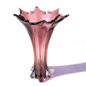 Amethyst Murano Glass Flower Vase: Modern Italian Home Decor