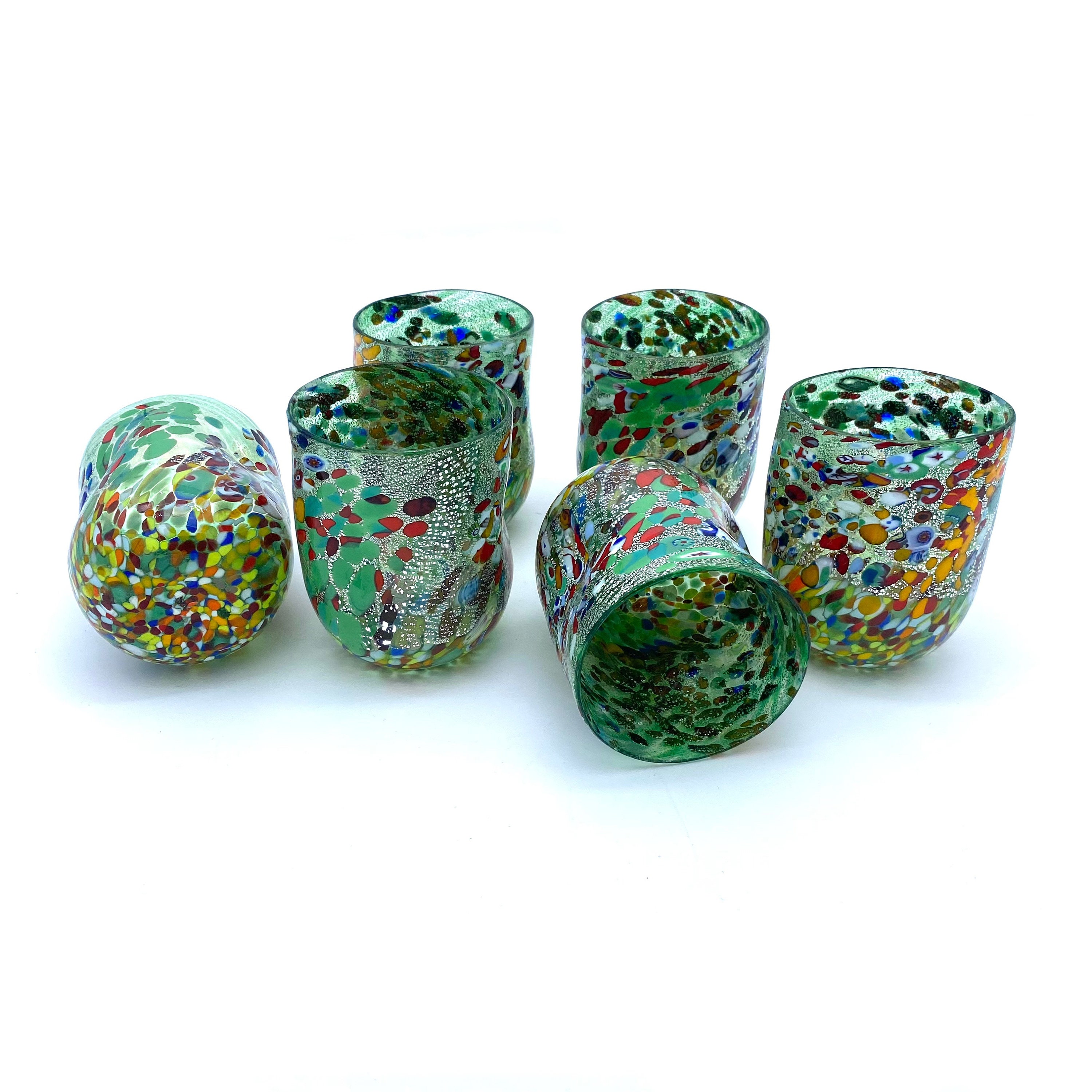ムラーノグラスセット：ベネチアン吹きガラスタンブラー - Etsy 日本