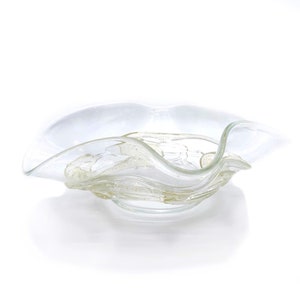 Handmade Murano Glass Bowl: Italian Crystal Gold Artwork