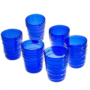 Murano Glass Tumblers, Blue Coloured Glassware, Blue Drinking Glasses, Design Glasses, Gift Idea, Made in Italy, TRADEMARK OF ORIGIN
