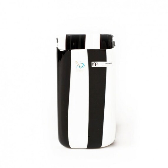 Murano Glass Vase Black And White Vase Venetian Glass Vase Etsy