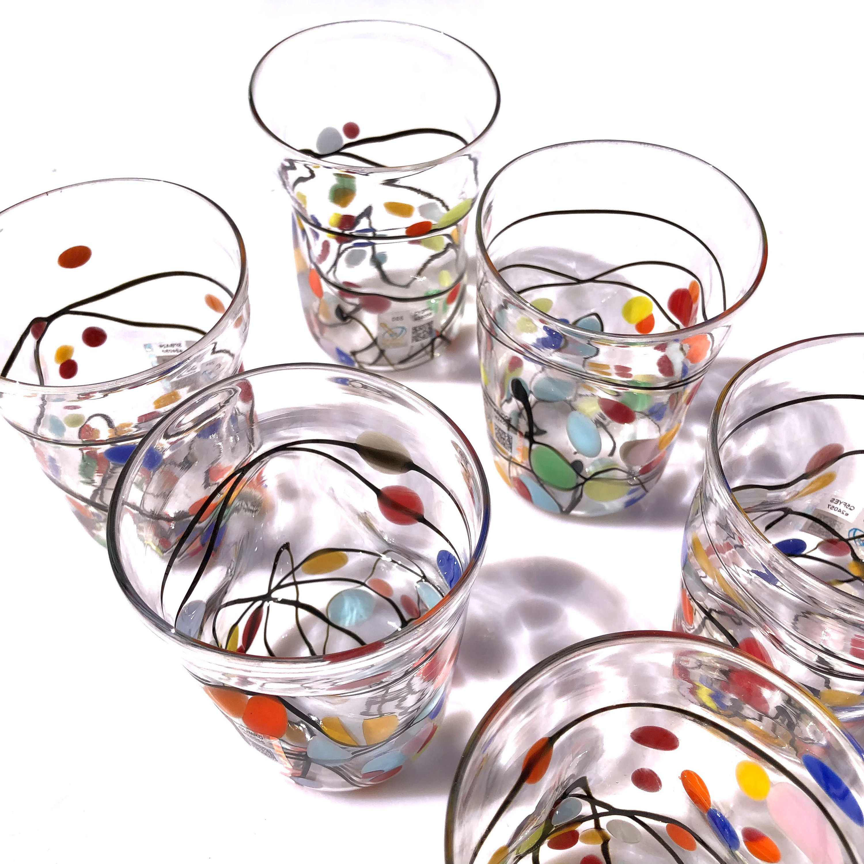 Juego de vasos de cristal de Murano, Vasos de colores, Vasos modernos,  creaciones artesanales, idea de regalo, MARCA DE ORIGEN -  México