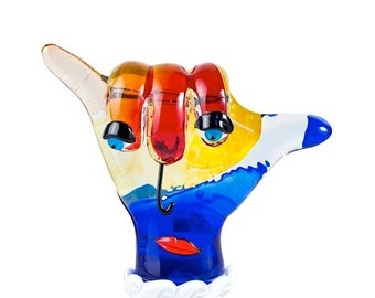 Murano glass sculpture, abstract sculpture, shake statue, hand sculpture, abstract sculpture, Picasso sculpture, TRADEMARK OF ORIGIN