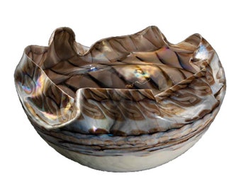 Murano Glass Bowl - modern glass bronze colored centerpiece - Trademark of Origin Guaranteed - Big Caneva