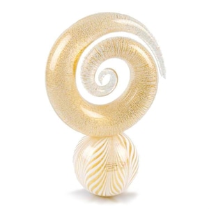 Murano glass sculpture, gold spiral sculpture,  authentic luxury sculpture, handmade sculpture, Murano glass objects, TRADEMARK OF ORIGIN