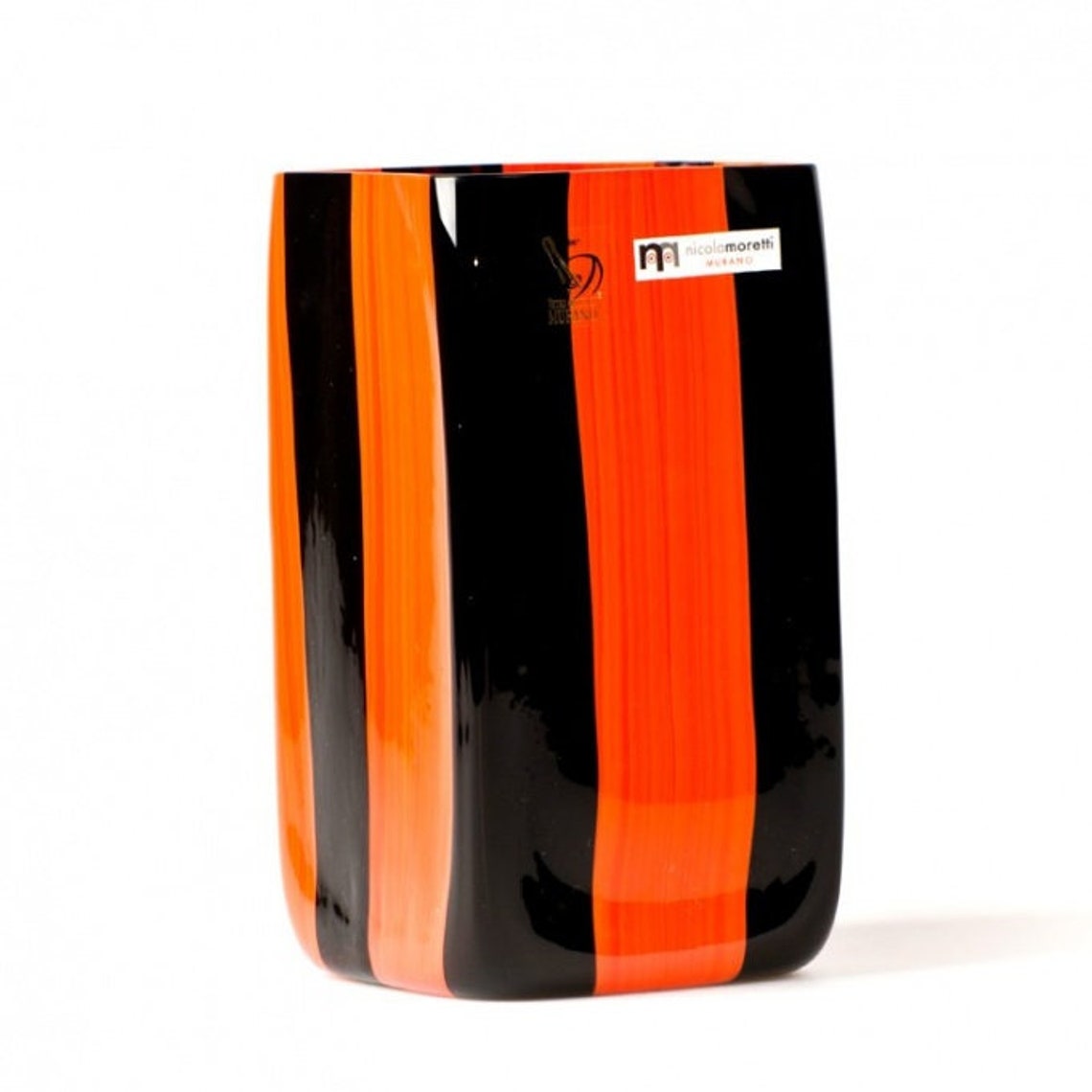 Murano Glass Vase Black and White Vase Glass Vase Etsy