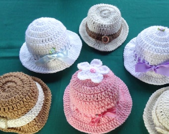 154. Crocheted Hat Pattern for infant and toddler girls and boys