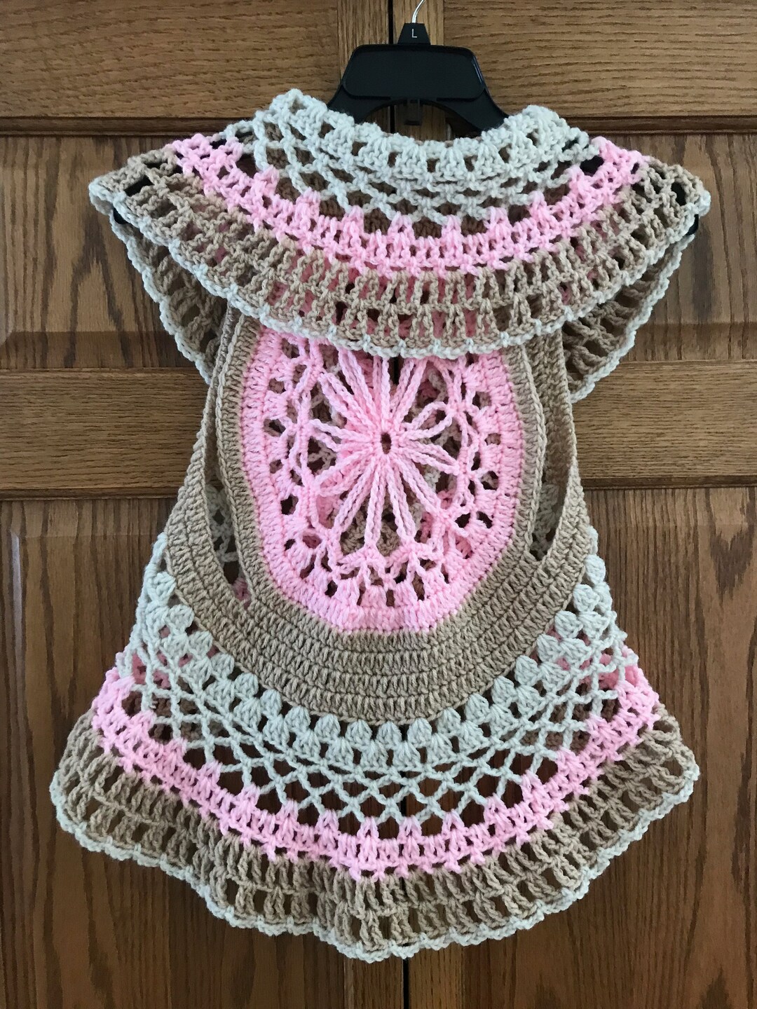 BiBi Multi Jeweled Crochet Flower Patch Sweater Vest