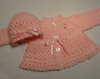 144. Pattern for Baby Girl Lacy Sweater Set