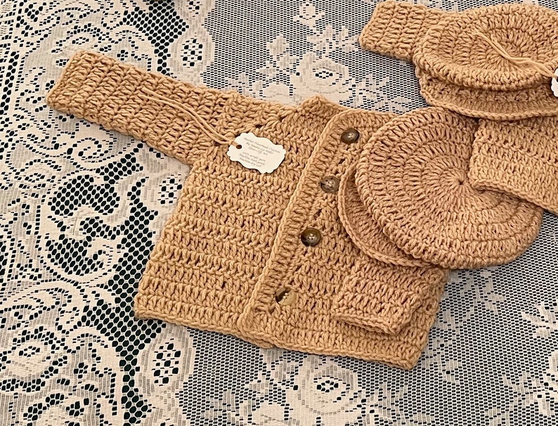 002. Baby Boy Sweater Set Classic Cardigan & Hat Infant Gift Etsy
