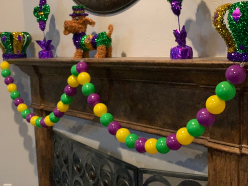 Mardi Gras Jumbo Bead Garland Etsy