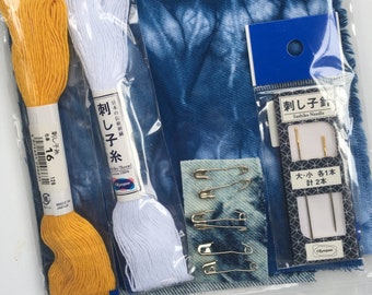 Visible Mending Craft Kit, Shibori Denim Repair Kit, DIY Kits, Sashiko Repair Kit