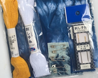 Visible Mending Craft Kit, Shibori Denim Repair Kit, DIY Kits, Sashiko Repair Kit