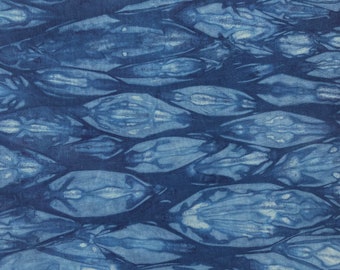 Indigo Shibori Fat Quarter: Hand-Dyed Kona Cotton Fabric