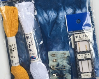 Indigo Shibori Visible Mending Repair Kit