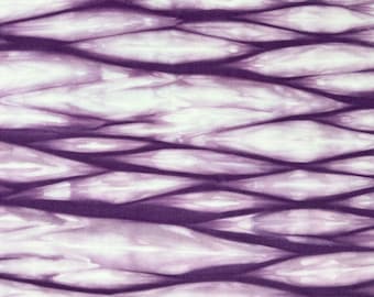 Purple Shibori Fabric: Striped Cotton Tie Dye Fat Quarter