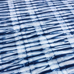 Shibori Indigo Fabric, Cotton Tie Dye Fat Quarter, Hand Dyed Fabric image 5