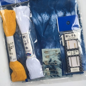 Visible Mending Craft Kit, Shibori Denim Repair Kit, DIY Kits, Sashiko Repair Kit