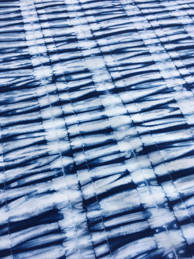 Shibori Indigo Fabric, Cotton Tie Dye Fat Quarter, Hand Dyed Fabric image 5