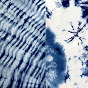 Indigo Shibori Fabric Scraps, Tie Dye Fabric Sampler, Gift For Sewer image 4