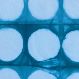 Blue Shibori Fabric, Polka Dot Fat Quarters, Shibori Moons image 3