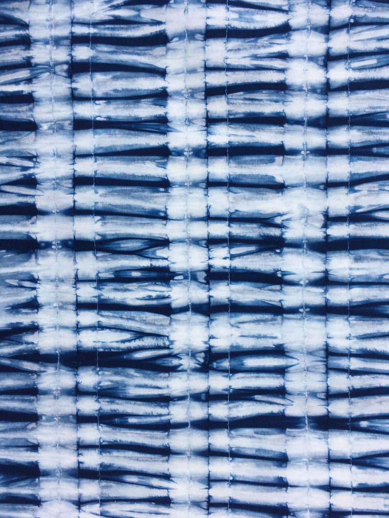 Shibori Indigo Fabric, Cotton Tie Dye Fat Quarter, Hand Dyed Fabric image 8