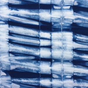 Shibori Indigo Fabric, Cotton Tie Dye Fat Quarter, Hand Dyed Fabric image 10