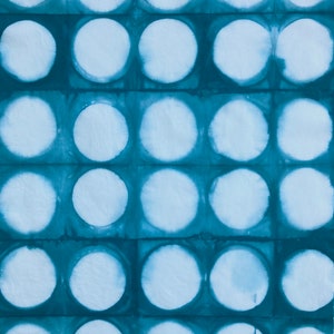 Blue Shibori Fabric, Polka Dot Fat Quarters, Shibori Moons image 1